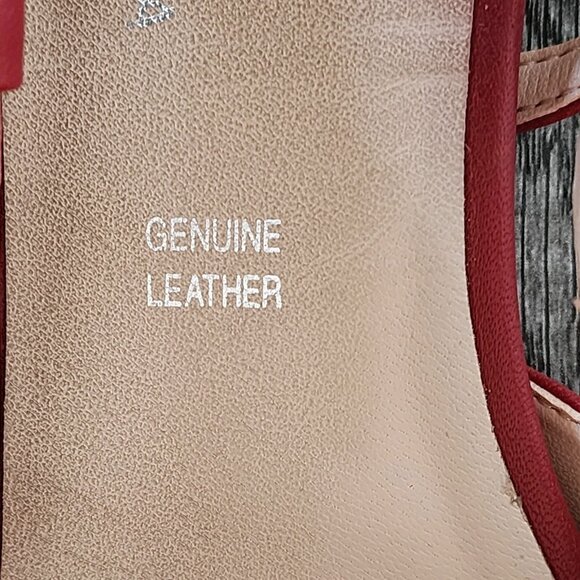 Women's Heels Genuine Leather Slingback Red Size French 40 - Picture 9 of 10